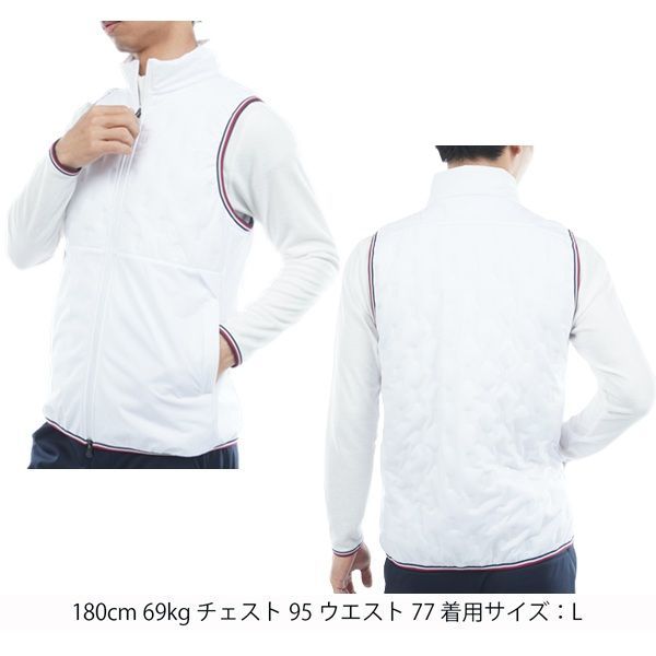 トミーヒルフィガー ゴルフ メンズ 高周波 中綿キルトベスト TOMMY HILFIGER GOLF THMA577 秋冬モデル ホワイト 00 LLC-HASEGAWATOSO_COM