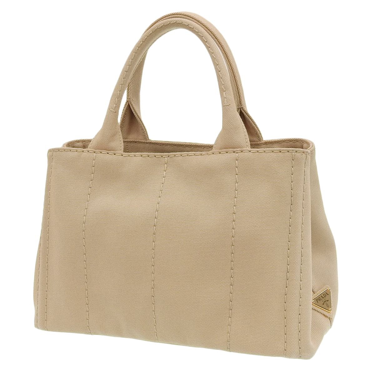 PRADA プラダ CANAPA カナパ ハンドバッグ 2WAY ショルダー 肩掛け 斜め掛け トート キャンバス CORDA ベージュ ゴールド金具 1BG439 レディース 40802161755 アラモード