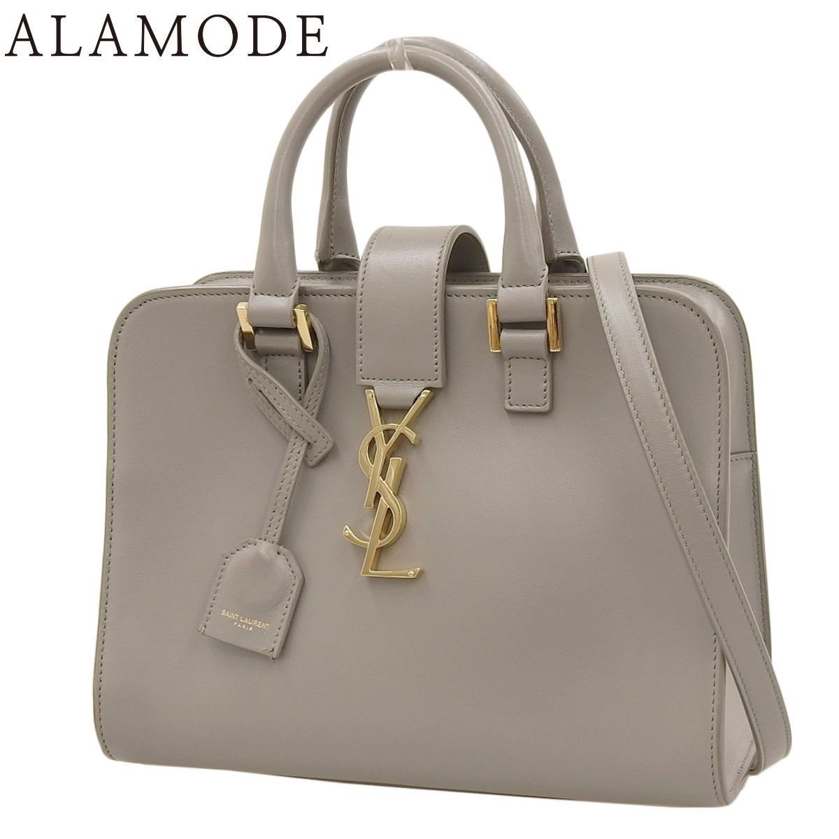 SAINT LAURENT PARIS サンローランパリ ベイビーカバス ハンドバッグ 2WAY ショルダー 肩掛け 斜め掛け レザー グレージュ ゴールド金具 568853 レディース 40802159975 アラモード