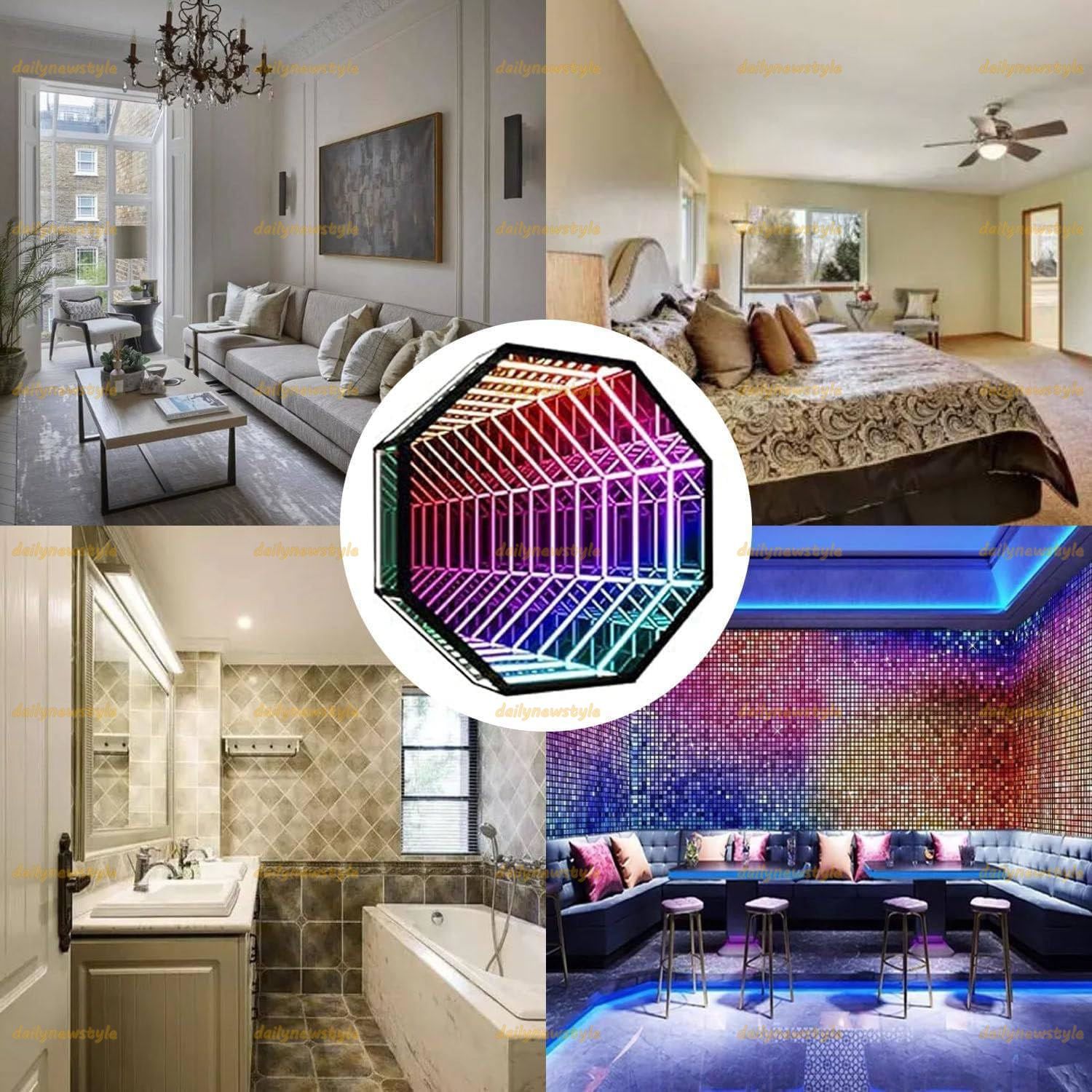 人気推薦◆LED インフィニティミラーナイトライト