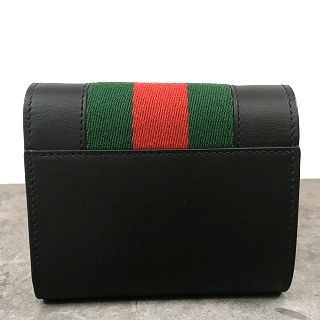  163 み ♥品 GUCCI コンパクトウォレット シルヴィ 476081 ブラック き 折り財布 小物
