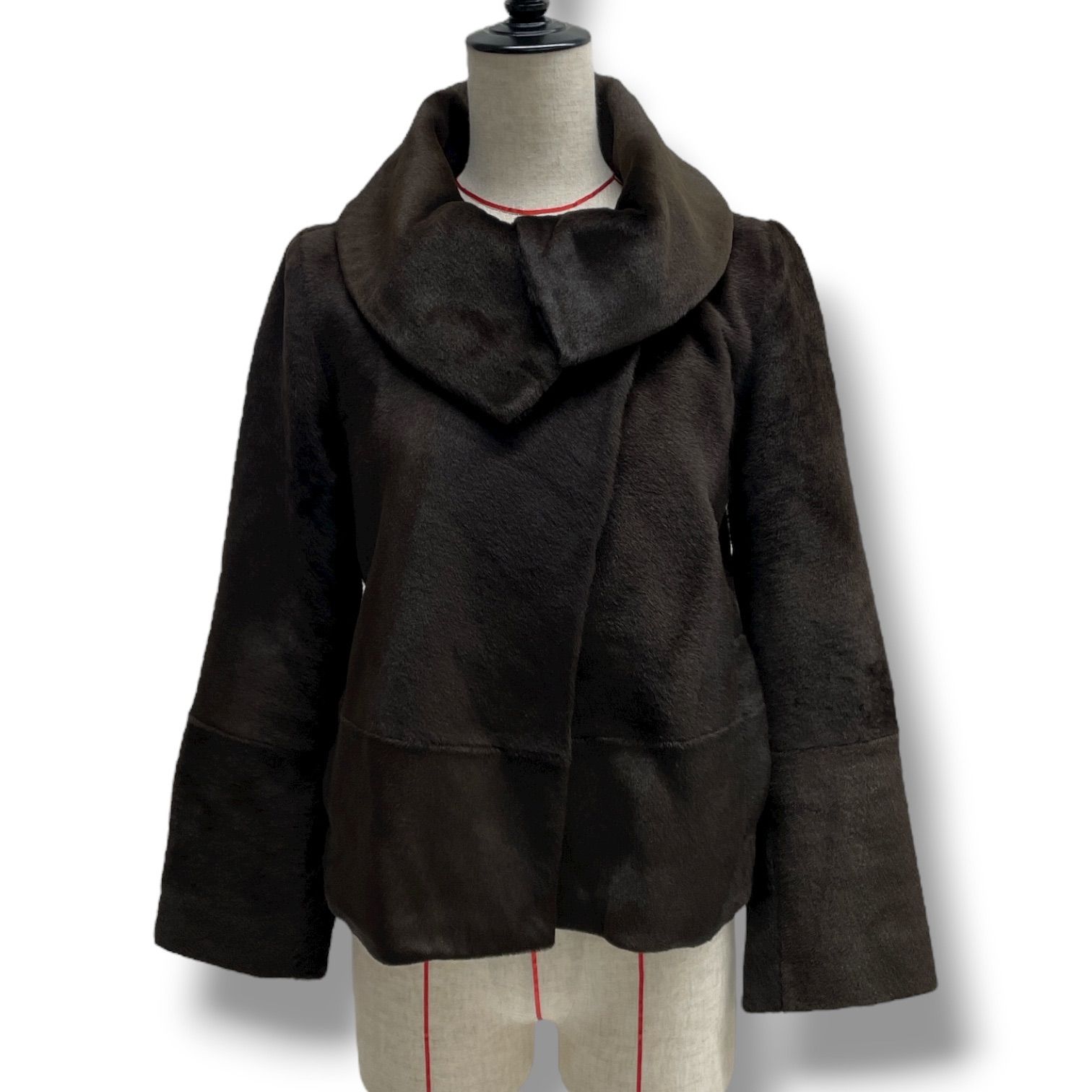 BANANA REPUBLIC バナナリパブリック レザージャケット 羊革 本革 レザー ジャケット アウター ダークブラウン 茶色 サイズXS レディース 秋 冬 ゴーゴー古着マルイファミリー溝口店 13 No.162