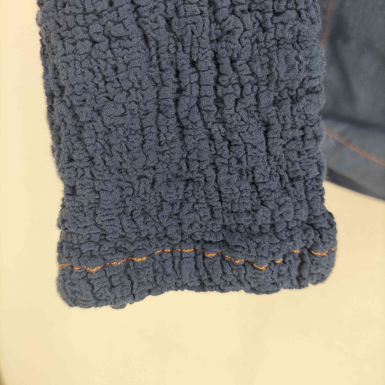 イッセイミヤケミー ISSEY MIYAKE me カリフラワー 切替 シワ加工 デニムジャケット レディース 表記無 GULLKHAN_COM