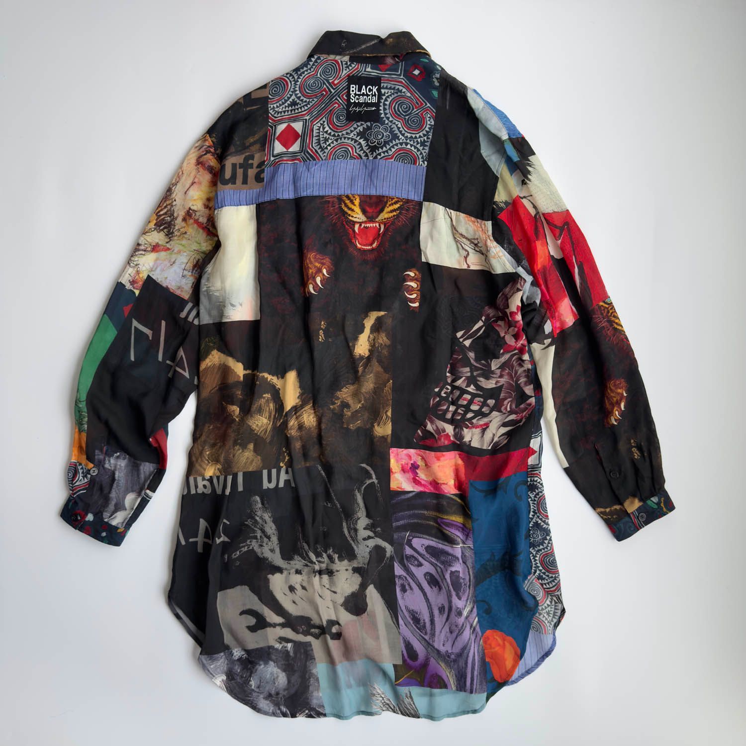 ヨウジヤマモト BLACK Scandal ドラゴン柄長袖シャツ 内タグ欠品 BLACK SCANDAL YOHJI YAMAMOTO(ブラックスキャンダル ヨウジヤマモト