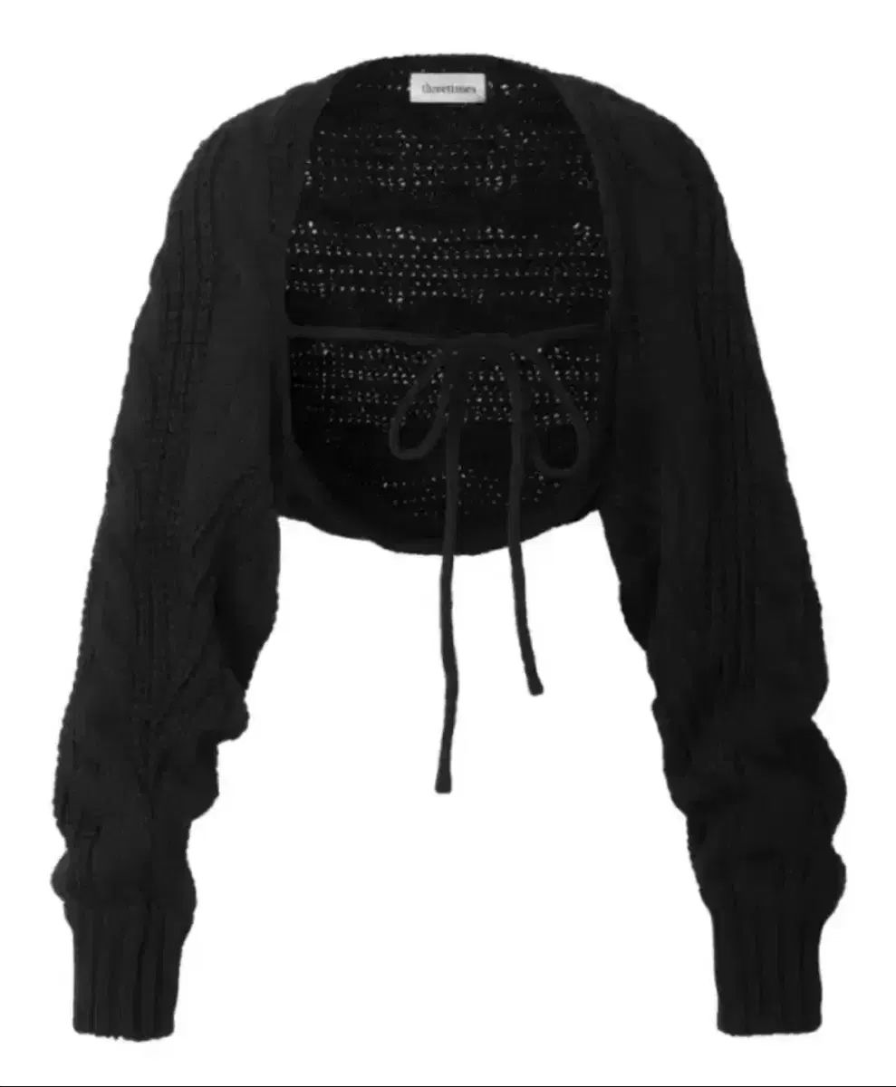 23FW スリータイムズ ケーブル バギー ボレロ ブラック