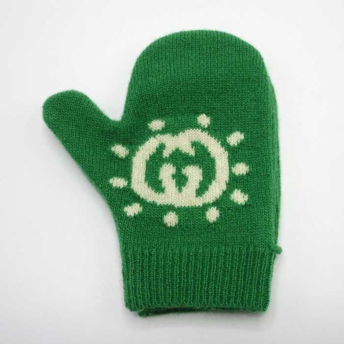 グッチ 手袋 アパレル GUCCI ウール インターロッキングGG UFO モチーフ ベビーミトン 赤ちゃん用 キッズ 子供 788514 グリーン系 アウトレット 子供用 メール便対応 ネコポス