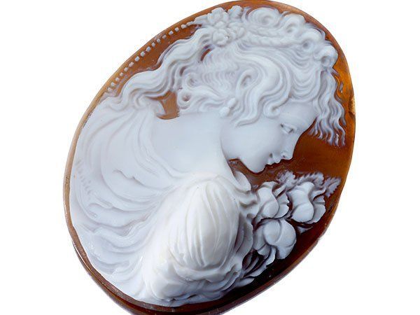 ジュエリー ラファエレ ペルニーチェ作 美しい女性像 シェルカメオルース 60.0mm×45.6mm a2842il 送料無料