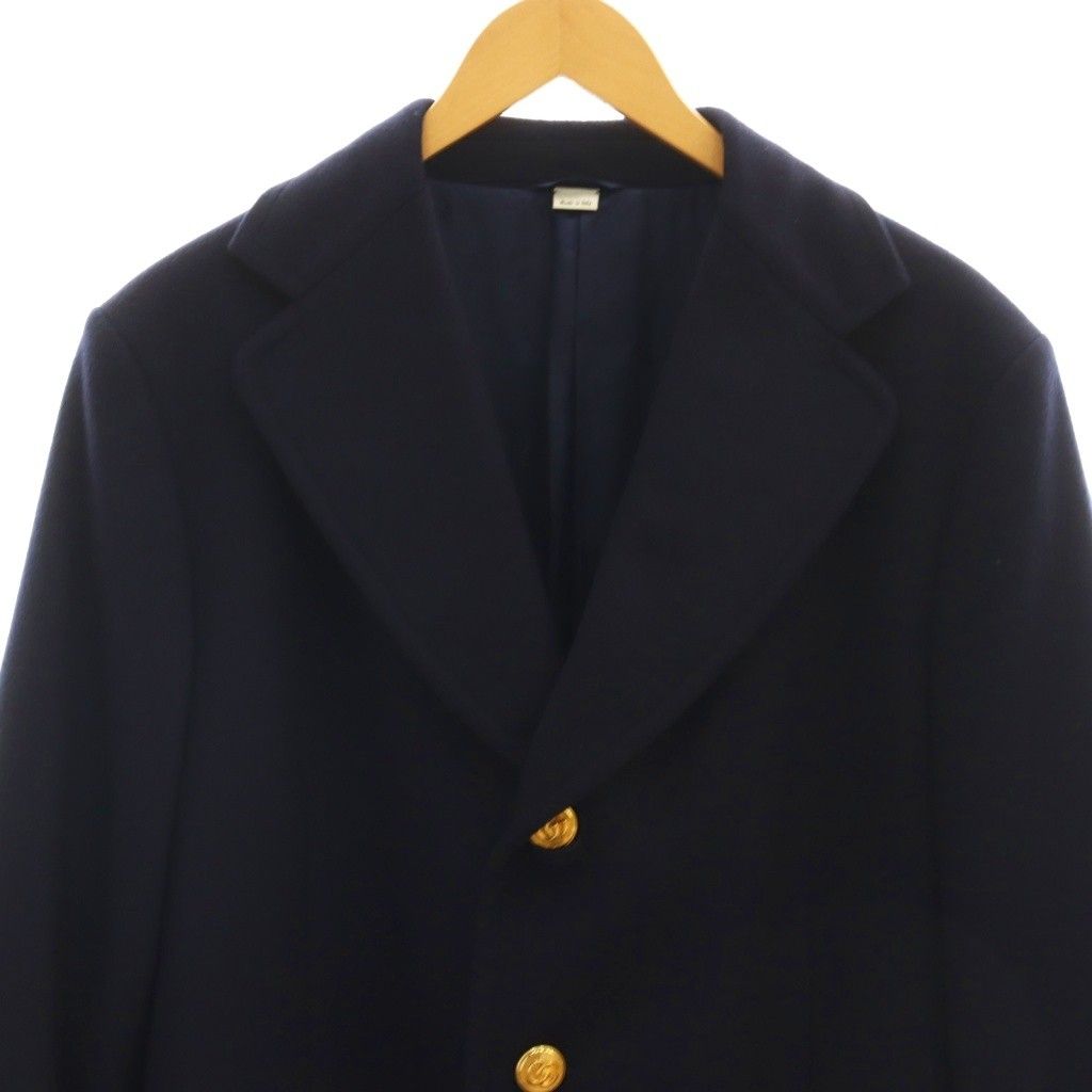 グッチ GUCCI 20AW カシミヤ チェスターコート ロング 金色ボタン ロゴ  