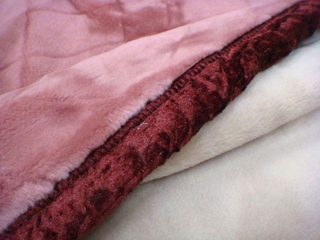送料無料 B品 ダブルサイズ 毛布 日本製 アクリル素材 2枚あわせ毛布 ワイン色