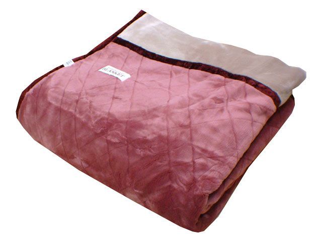 送料無料 B品 ダブルサイズ 毛布 日本製 アクリル素材 2枚あわせ毛布 ワイン色
