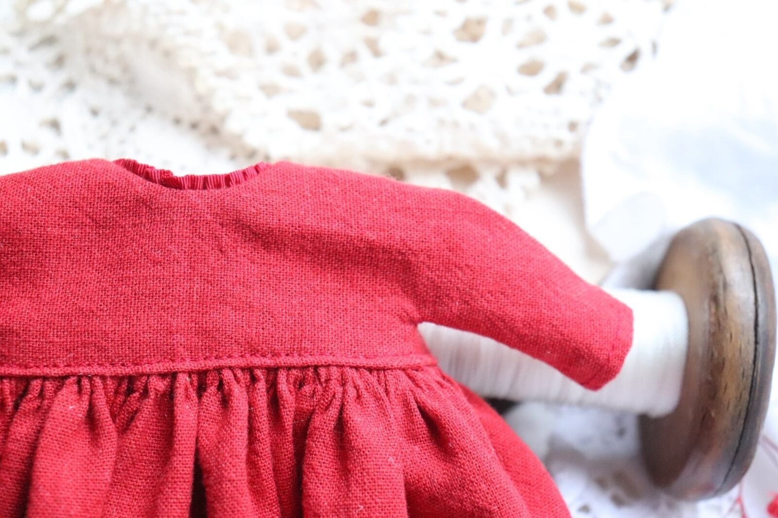 お花刺繍えりのお洋服set