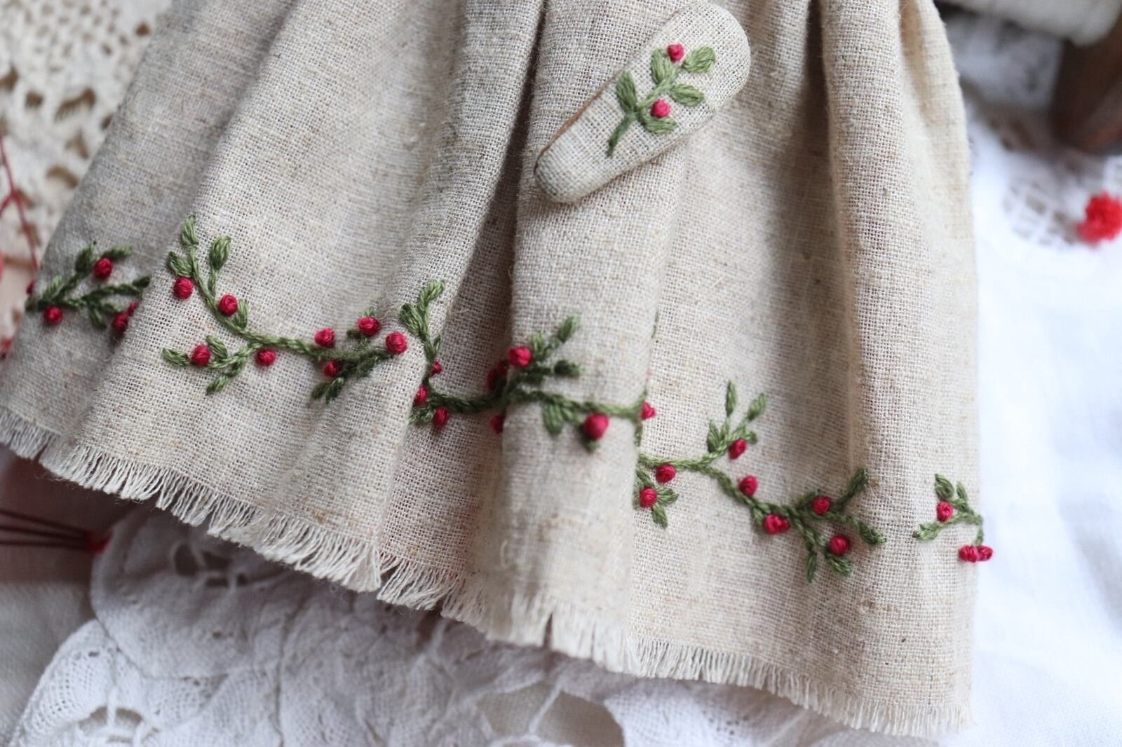 blythe お花刺繍えりのお洋服set