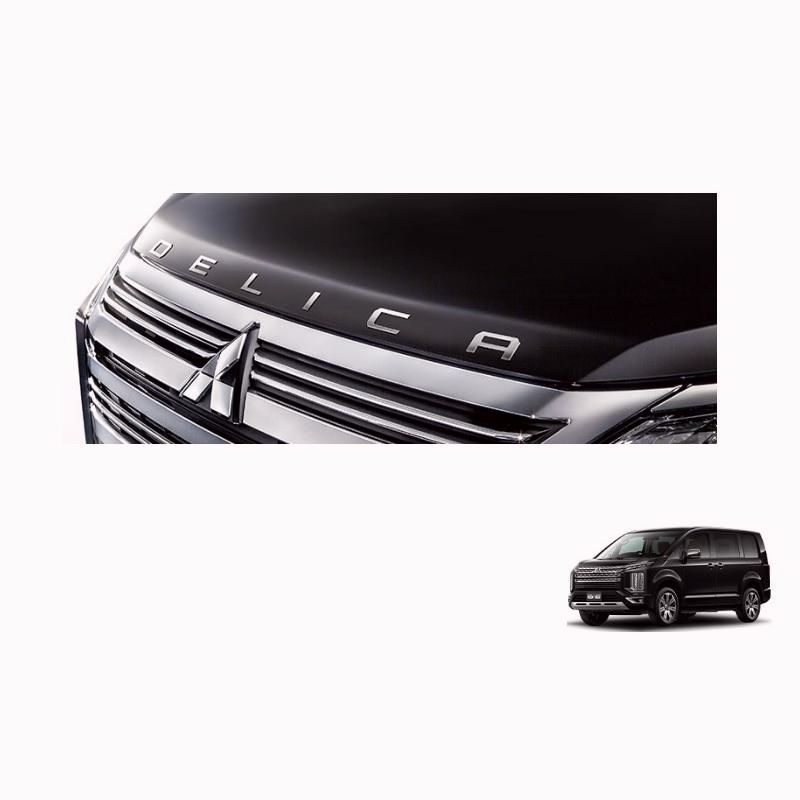 送料無料 T エンジンフードエンブレム シルバー ミツビシ純正用品 デリカ D5 CV1W MZ553157