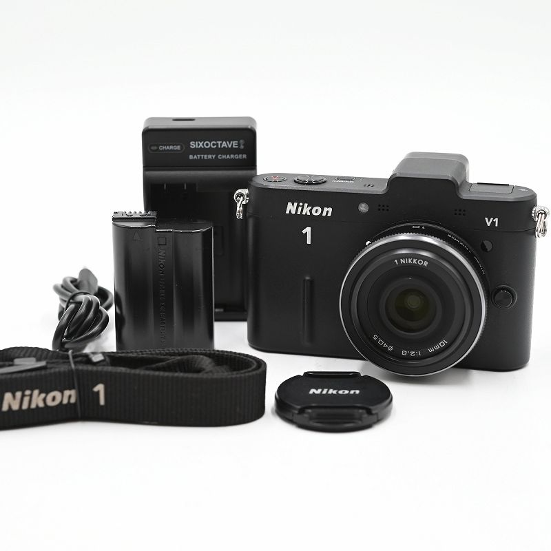 Nikon ニコン 1 V1 薄型レンズキット ブラック ミラーレス一眼カメラ ショット数17875枚 ミラーレス一眼レフカメラ