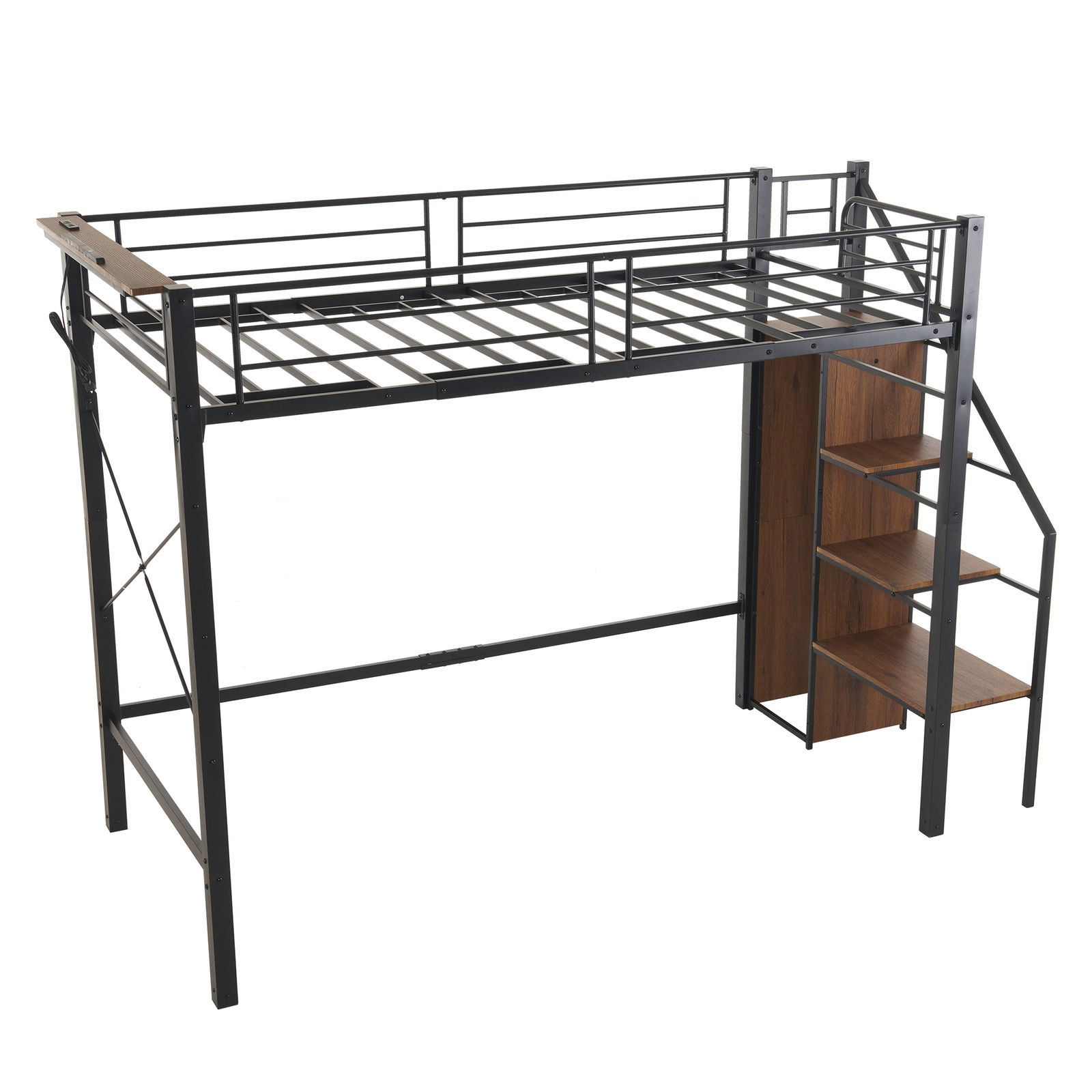 10%割 システムベット ロフトベッド シングル コンセント付き 収納付き ラック棚付き 耐荷重150kg 北欧風 二段ベッド 部屋二段ベッド スチール 耐震