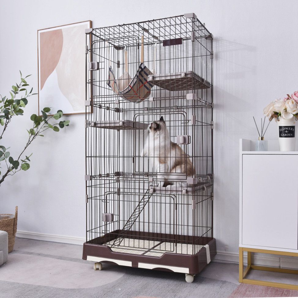 15%割 猫 ケージ キャットケージ ペットケージ キャスター付 猫ゲージ 大型 多頭飼い ネコドア キャットハウス 1段2段 留守番 保護 脱走防止 おしゃれ 2段 ピンク