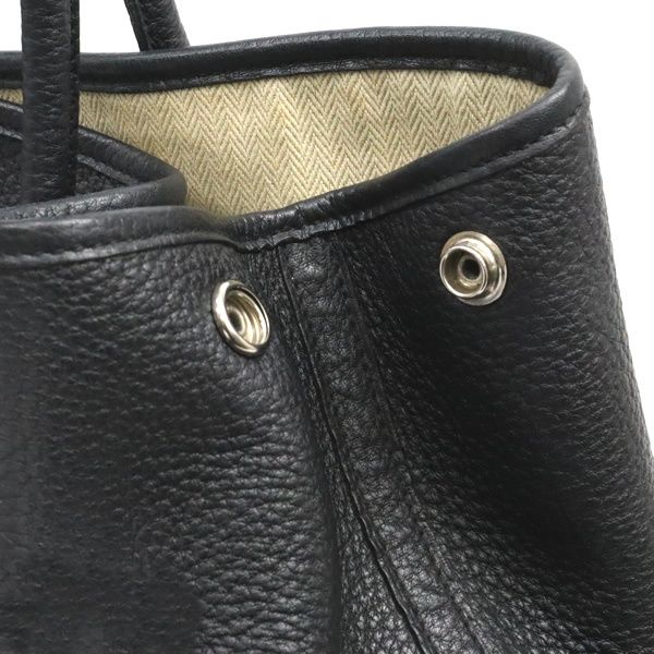 広尾店 エルメス HERMES ガーデンパーティPM ハンドバッグ ネゴンダ ブラック □M刻印 2009年 17570 DECORATOM_COM_BR