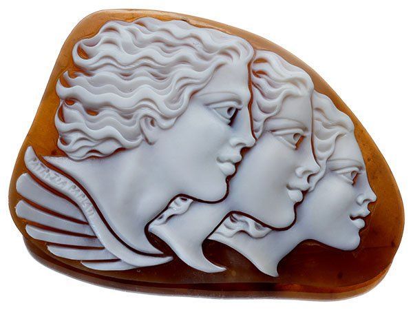 ジュエリー パトリシア パルラーティ作 ウェーブヘアの人物像 シェルカメオルース 66.0ｍｍ×45.8ｍｍ a2846ol 送料無料