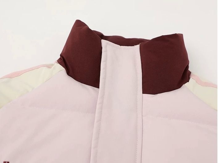  ♥h アメリカンハイストリート風 ヴィンテージ配色 スポーツテイスト中綿ジャケット 男女兼用 | 厚手 冬用 立ち襟ロゴプリント その他 トップス