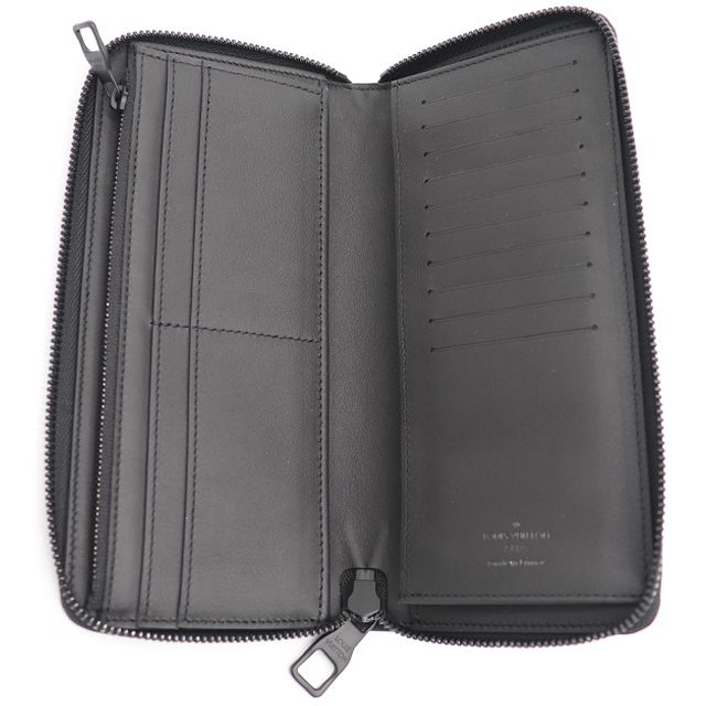 美品 現行 ルイヴィトン モノグラム トリヨン ブラザ 長財布 黒 カード