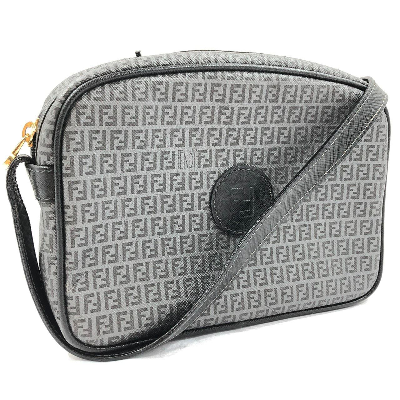 ビンテージ!! !! FENDI フェンディ ビンテージ ズッキーノ柄 2way スクエア ミニショルダー ショルダーバッグ スクエアバッグ ズッカ柄 ポーチ レディース