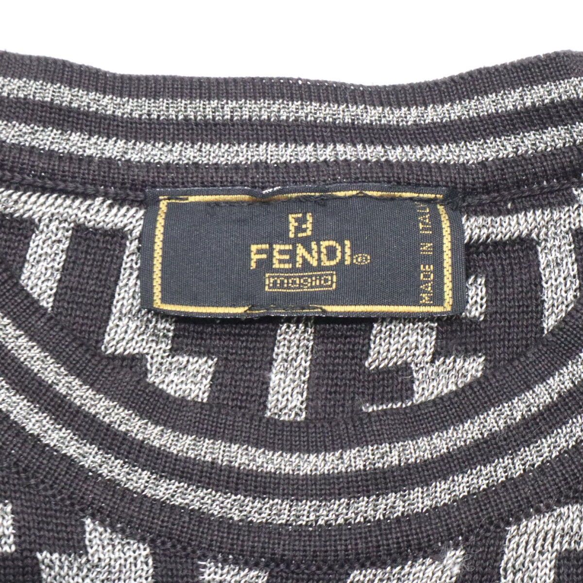 FENDI フェンディ ズッカ コットン/レーヨン 半袖サマーニット  