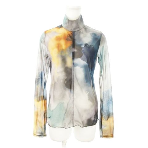 ユナイテッドトウキョウ UNITED TOKYO 23AW ルーチェライトプリントカットソー シアー ハイネック 長袖 総柄 F グレー マルチカラー 143520001 |AH13 GY30