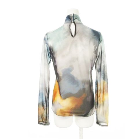 ユナイテッドトウキョウ UNITED TOKYO 23AW ルーチェライトプリントカットソー シアー ハイネック 長袖 総柄 F グレー マルチ 143520001 AH13 GY30