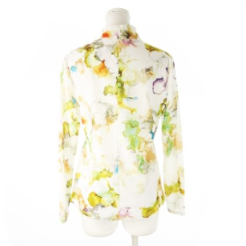 ミューラル MURRAL ユルク jurk sheer palette top シアー パレット トップ カットソー ハイネック 長袖 水彩 総柄 F 白 アイボリー CK20 GY30