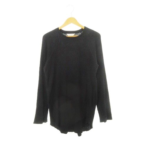 アンユーズド UN long sleeve waffle long t-shirt サーマル ワッフル カットソー ラウンドネック 長袖 サムホール 指穴 1 S 黒 ブラック US0780 |AH1 GY30