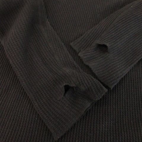  アンユーズド UN long sleeve waffle t-shirt サーマル ワッフル カットソー ラウンドネック 長袖 サムホール 指穴 1 S 黒 ブラック US 0780 AH GY 30 その他 トップス