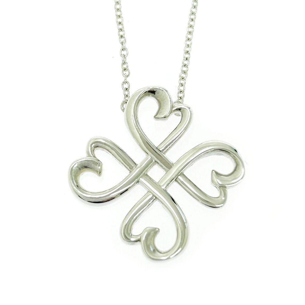 TIFFANY-Co. ティファニー シルバー クローバー ラビングハート ネックレス 3.4g 925刻印 491867 ネックレス