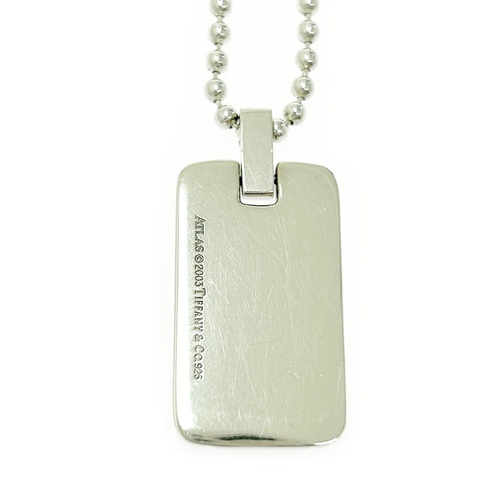 TIFFANY-Co. ティファニー シルバー アトラス プレート ボールチェーン ネックレス 18.5g 925刻印 493532 ネックレス