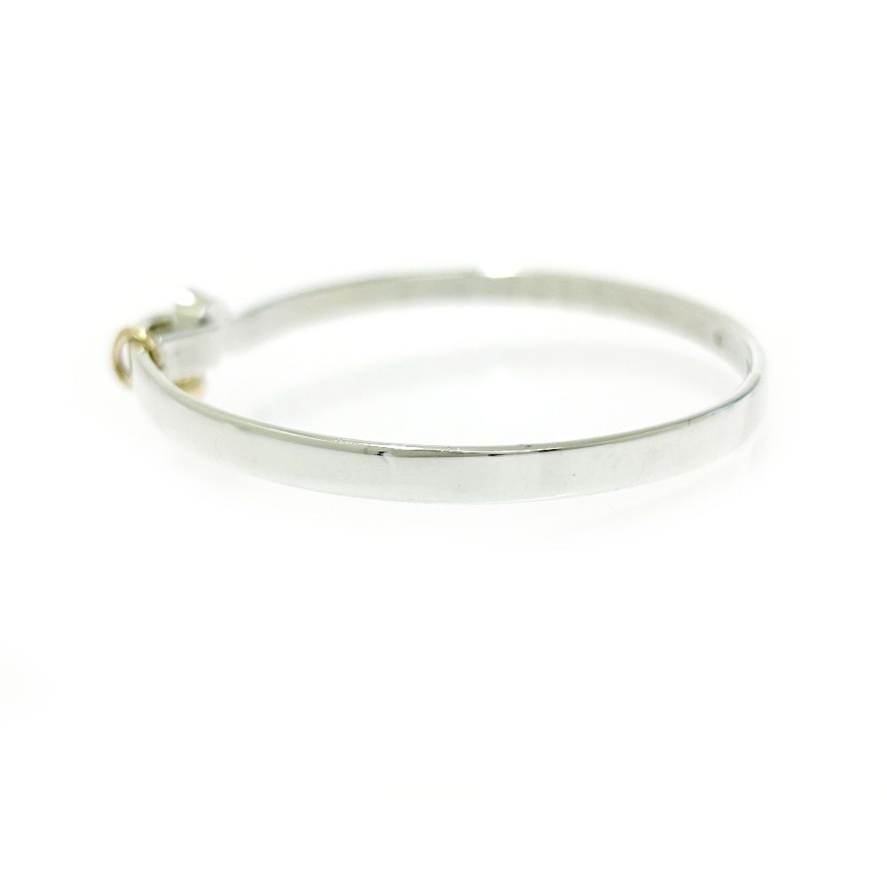TIFFANY-Co. ティファニー シルバー ゴールド フック-アイ バングル 12.8g 925|750刻印 493453 バングル