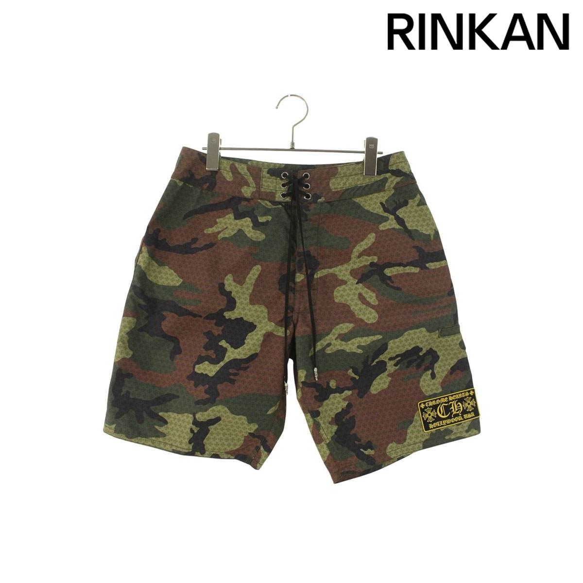 クロムハーツ サイズ:32インチ  SURF BRITCHES クロスボタンナイロンCH総柄カモフラハーフパンツ 中古 SS07 クロムハーツ サイズ:32インチ SURF BRITCHES クロスボタンナイロンCH