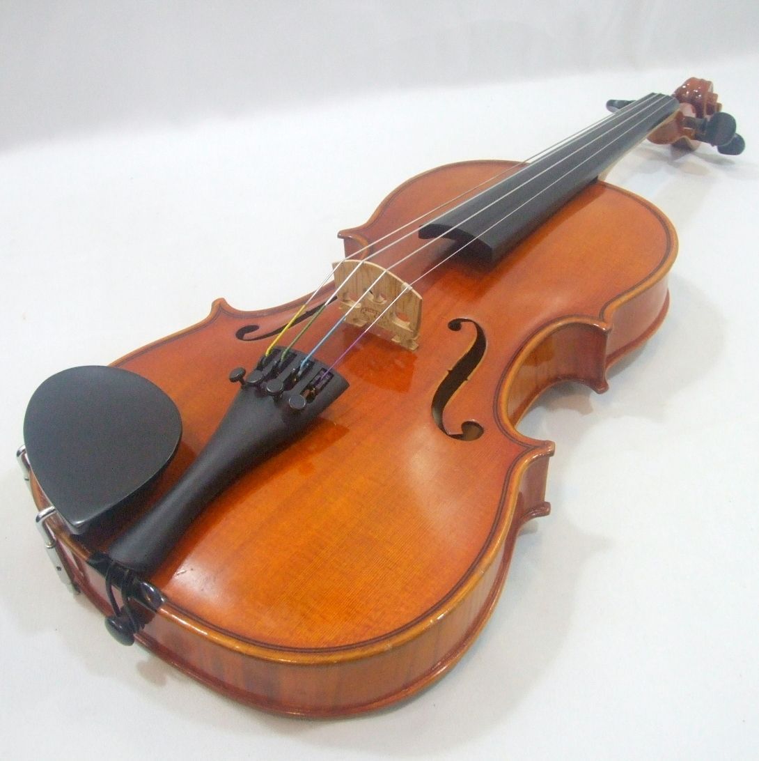複雑な ヨーロッパ製バイオリン 3|4 虎杢 1983年 バイオリン 手工製 ♥弓 ケース 音量出ています ライト