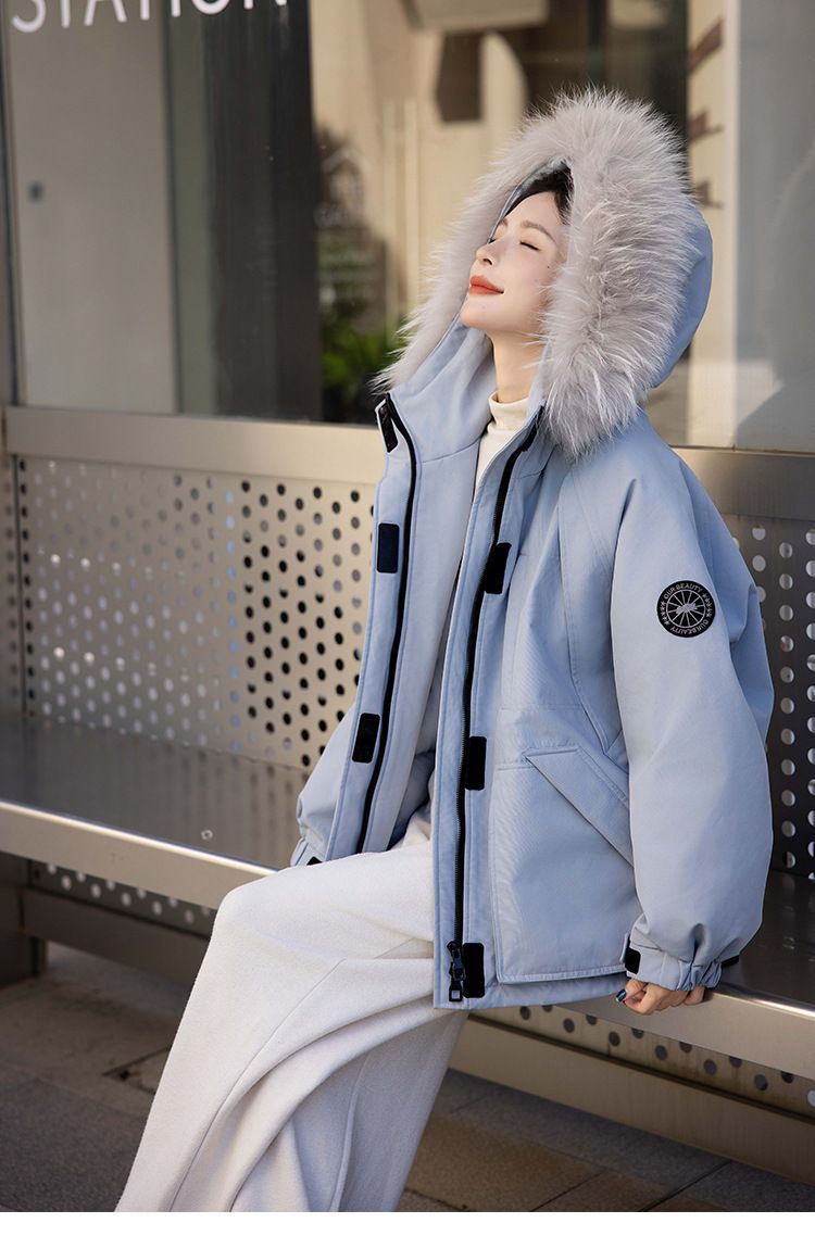 お洒落冬暖かレデイーズダウンコート90％ダウンジャケット本物ダックダウン充填コート防風フード動きやすいコートアウトドアジャケット