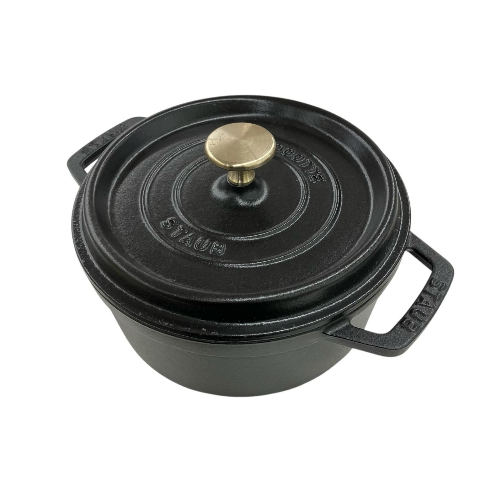 186000 STAUB ストウブ 両手鍋 ココットラウンド ブラック 18cm