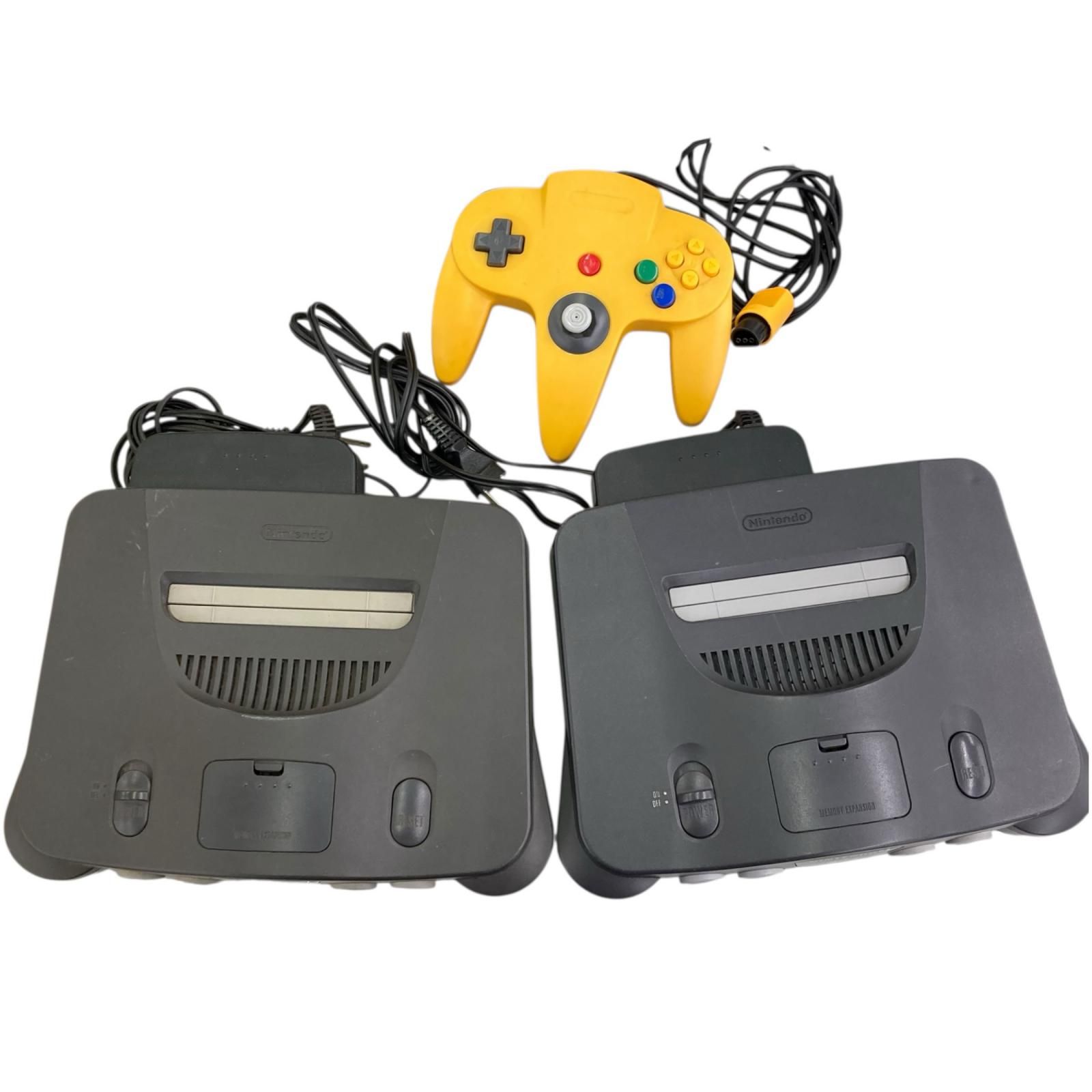 186000 通電 のみ Nintendo 任天堂 ニンテンドウ 任天堂 Nintendo 64 2台セット コントローラー１個付き 3点まとめ売り