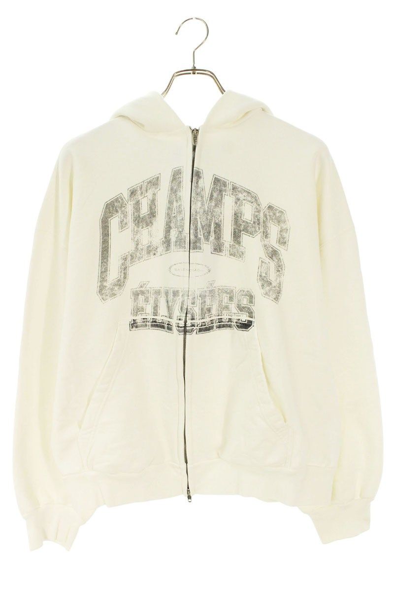 バレンシアガ 803264 TRVM9 CHAMPS ELYSEESジップアップパーカー メンズ S