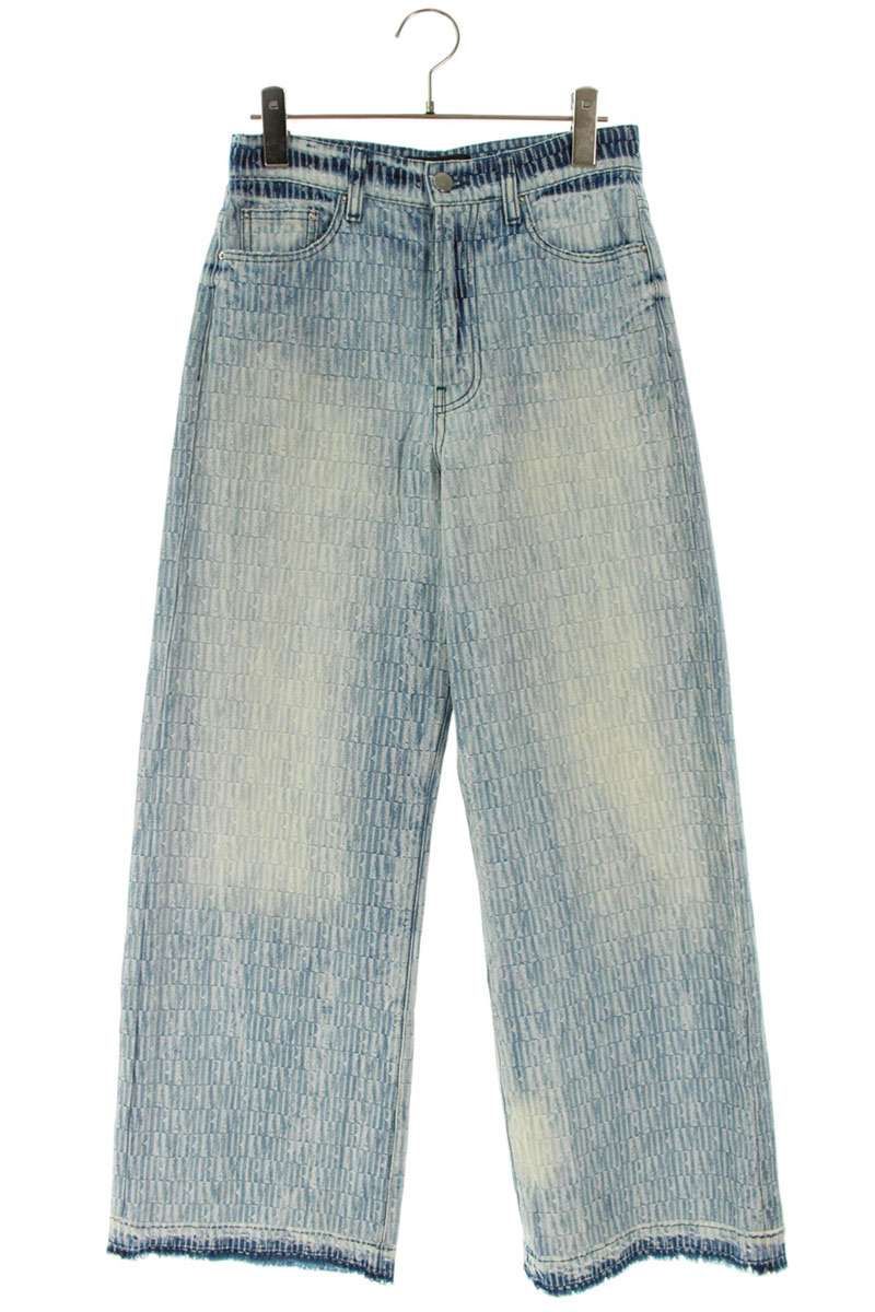 アミリ ロゴ総柄ワイドデニムパンツ レディース 25インチ