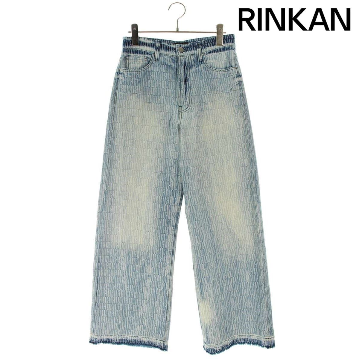 アミリ ロゴ総柄ワイドデニムパンツ レディース 25インチ