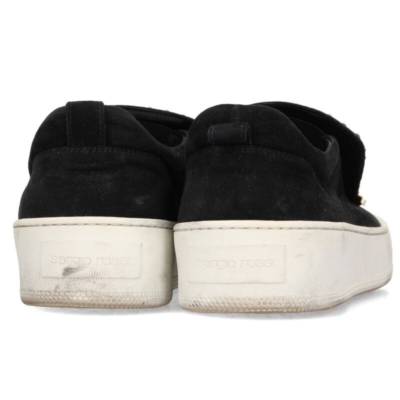 ラインストーン装飾ロゴプレートスリッポンスニーカー