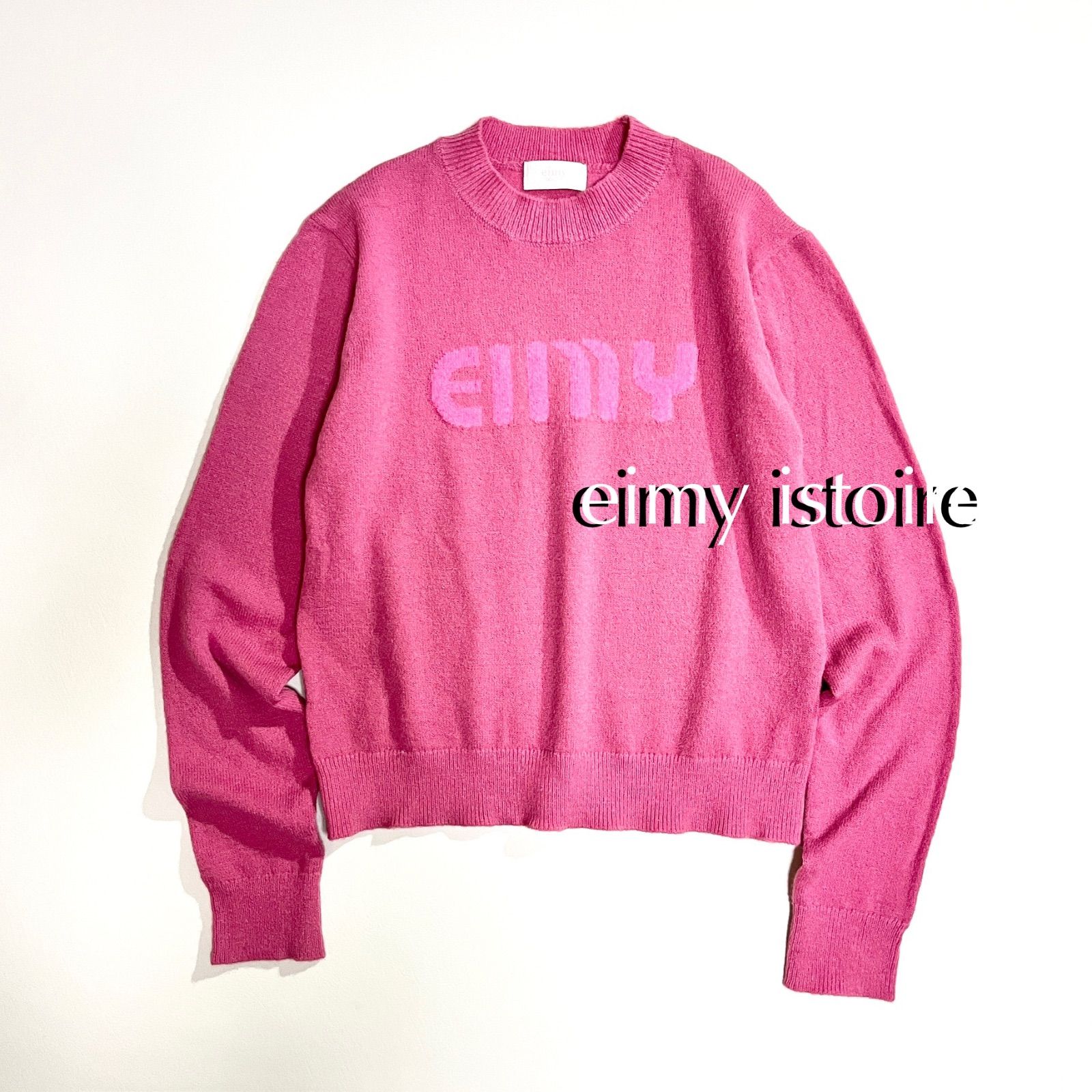 ck04 eimy istoire EIMY ロゴニット クルーネック セーター ウール