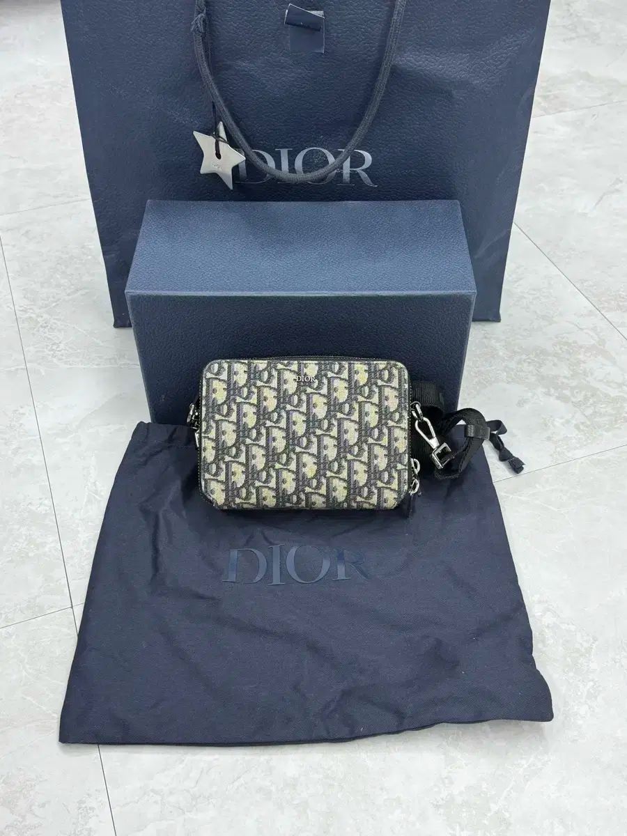 当日発送 レシート含むフルセット Dior オブリーク ストラップ メッセンジャーバッグ