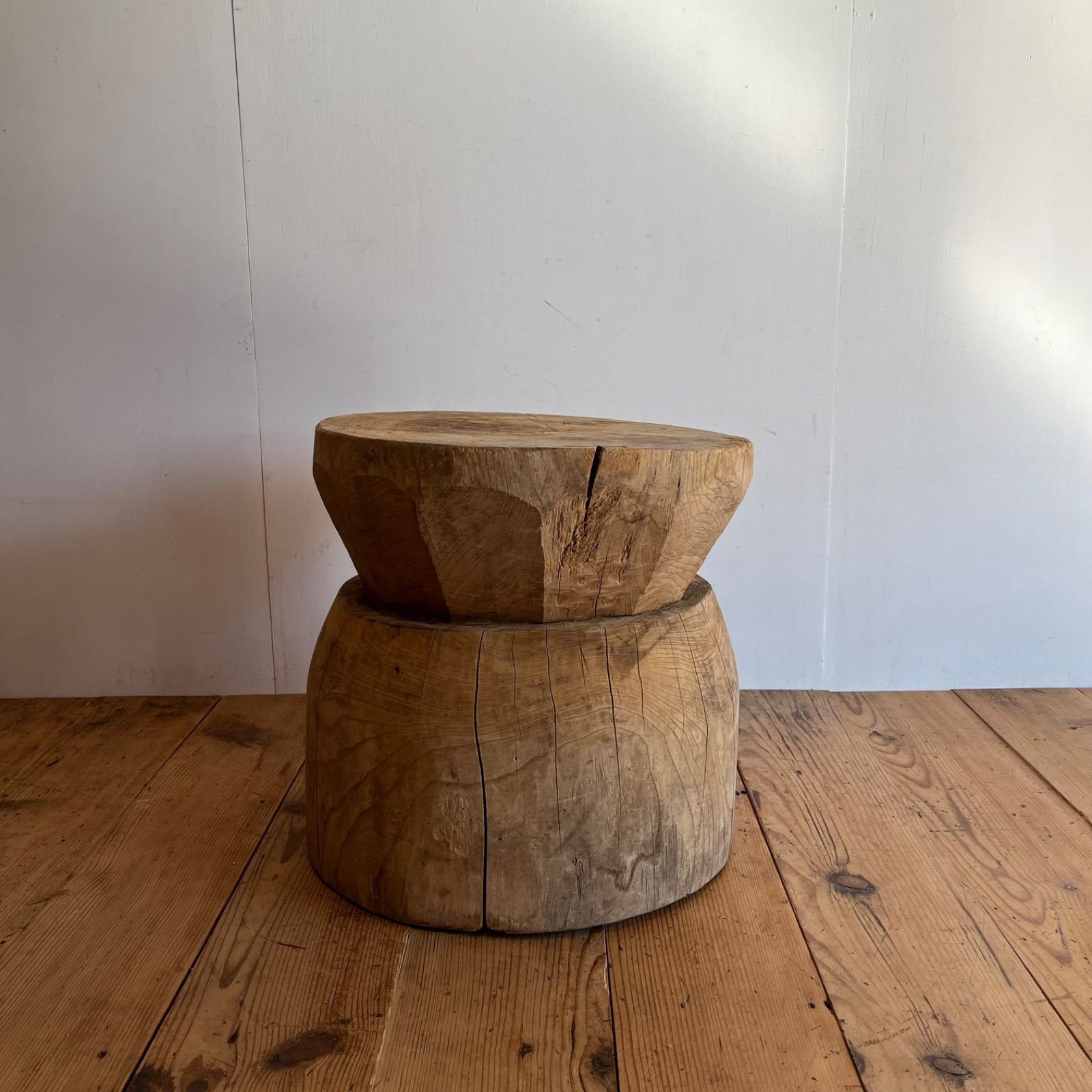 アンティーク ローテーブル 臼 木臼 プリミティブ 無垢材 欅 y232