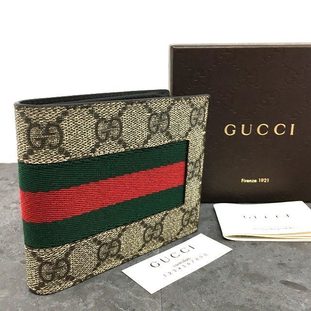 273 送料込み ♥品 GUCCI 札入れ 408827 シェリーライン ウェブライン ギフトにも