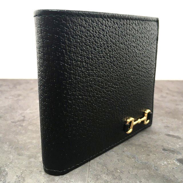  547 み ♥品 GUCCI 札入れ 700462 ホースビット ブラック プレゼントにも 二つ折り財布 折り財布
