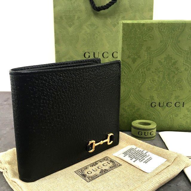 547 み GUCCI 札入れ 700462 ホースビット ブラック プレゼントにも