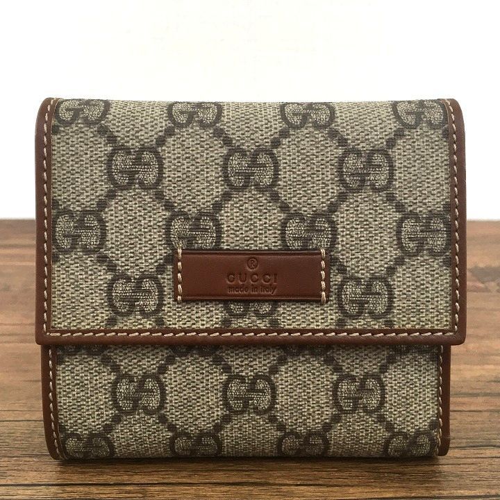 499 み ♥品 GUCCI 三つ折り財布 190338 PVC コンパクトウォレット き プレゼントにも